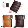 HUMERPAULBP926 RFID Anti-Magnetic Wallet Men Double Zipper Coin Purse, BP926 Khaki, BP926 Brown