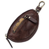 BP807 Car Key Case Casual Leather Key Chain Coin Pocket, Crazy Horse Leather Brown