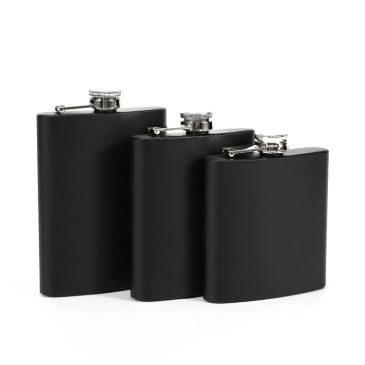304 Stainless Steel Matte Black Paint Flagon Whiskey Vodka Wine Pot Hip Flask, 6oz, 7oz, 8oz
