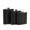 304 Stainless Steel Matte Black Paint Flagon Whiskey Vodka Wine Pot Hip Flask, 6oz, 7oz, 8oz