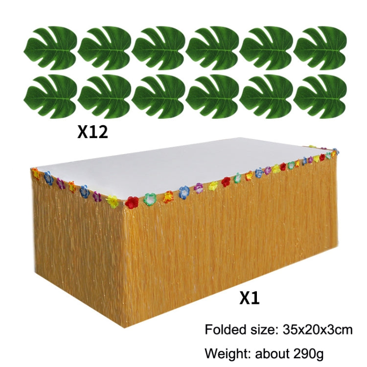 Hawaiian Tassel Table Skirt Simulation Turtle Leaf Festival Party Scene Table Arrangement Props, Turtle Leaf