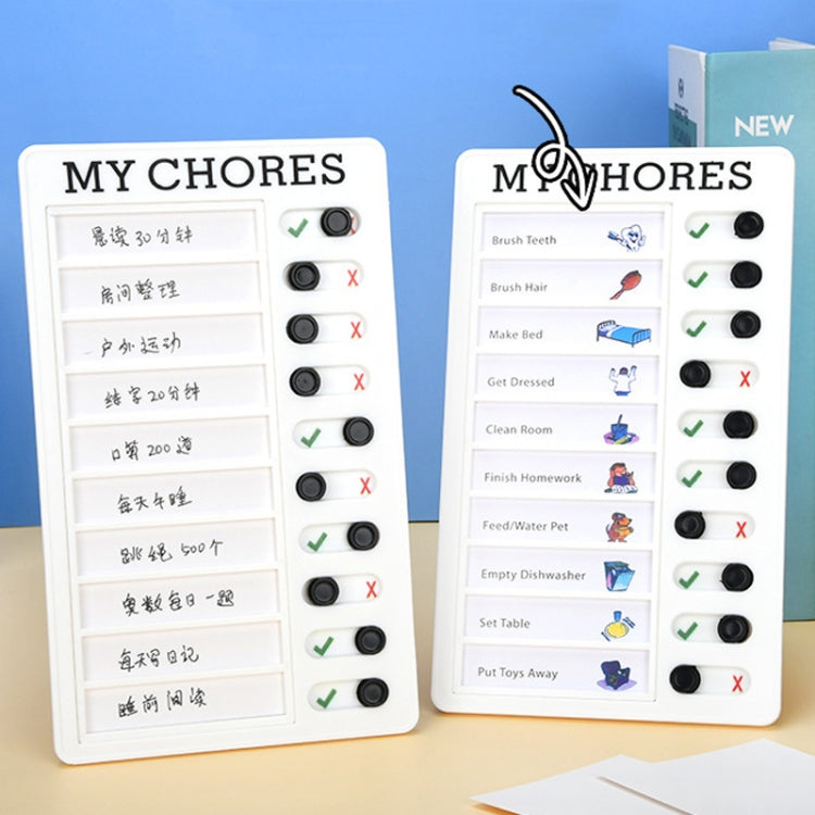 Wall Hanging Checklist Memo Boards Adjustable Checklist Board,Style: Blank Paper Card, My Chores, Blank Paper Card