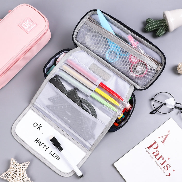 Multifunctional Pencil Case Built-in Writable Whiteboard With 1 Erasable Pen, Black