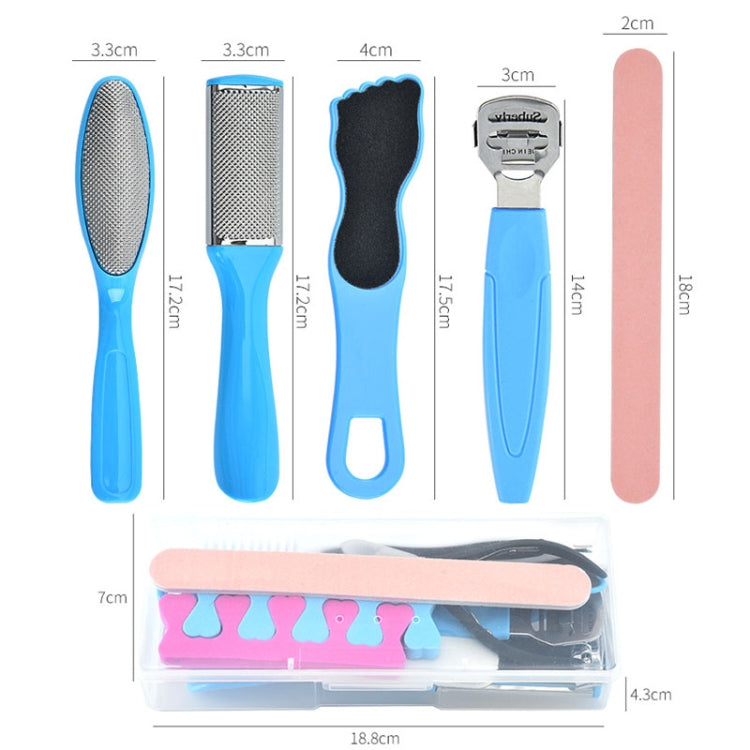 HT16-2 16 In 1 Foot File And Grinder Peeling Pedicure Set, 16 In 1 Blue