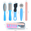 HT16-2 16 In 1 Foot File And Grinder Peeling Pedicure Set, 16 In 1 Blue
