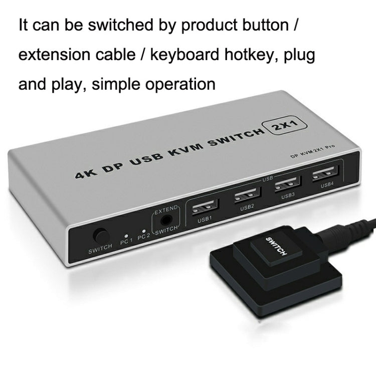 KYSW59 60HZ DP USB KVM Switch 2-in-1 Computer Sharing Device, KYSW59, 8K