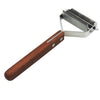 Pet Wooden Handle Dual-purpose Stainless Steel Comb Pet Hair Removal Comb, DS-Y075