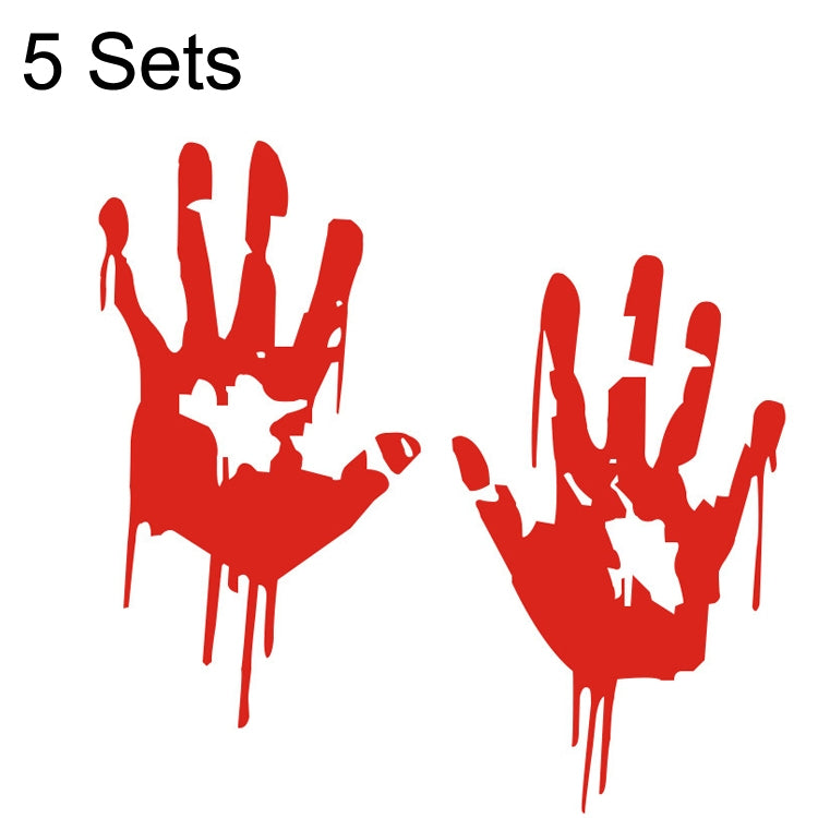 5 Sets Waterproof Sunscreen Reflective Car Sticker Blood Handprint