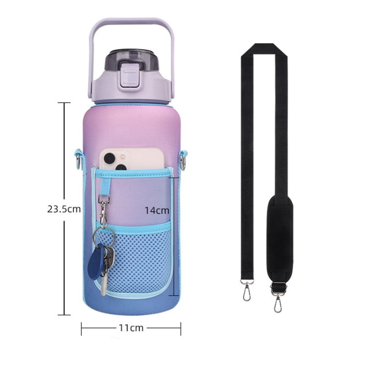 2L Gradient Color Water Bottle Cover Case Sleeve with Strap, Gradient Purple