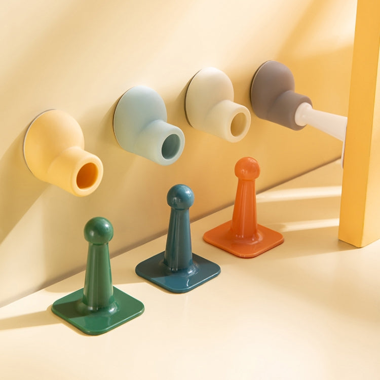 Round Toe Shoe Door Suction Home Silicone Anti-collision Door Blocker, 4 Sets Gray+White, 4 Sets Deep Blue+Light Blue, 4 Sets Orange Red+Light Pink, 4 Sets Pine Green+Light Yellow