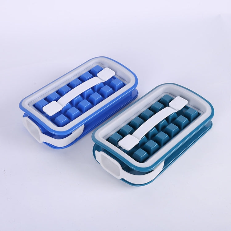 Folding Ice Tray Home Curling Storage Box Ice Cube Mold,Style:, Rectangle  Blue