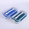 Folding Ice Tray Home Curling Storage Box Ice Cube Mold,Style:, Rectangle  Blue