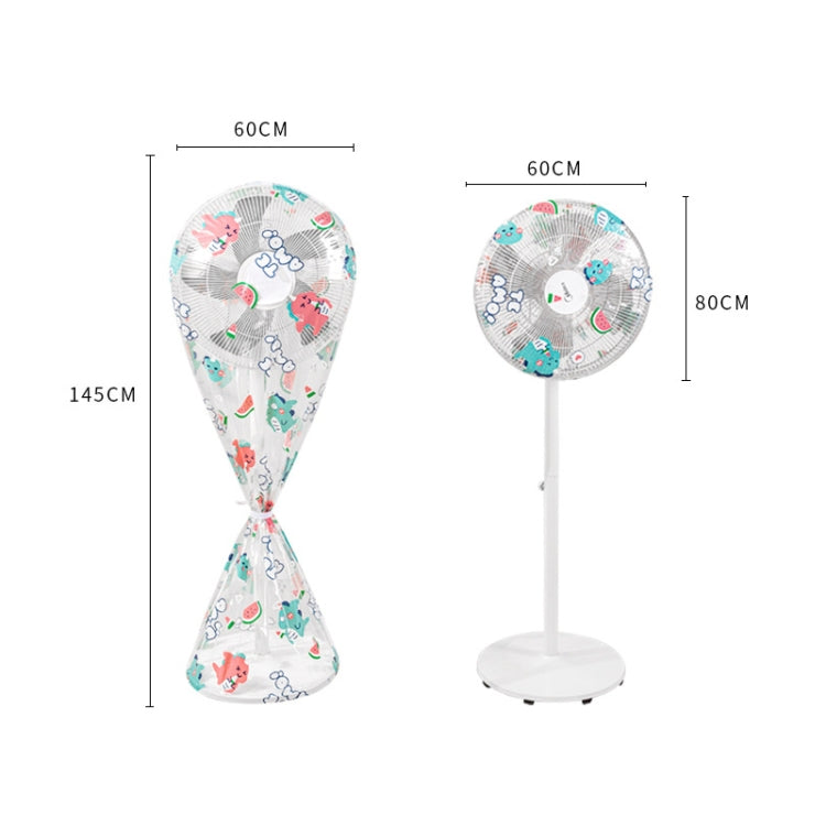 Household Fan PEVA Waterproof and Dustproof Cover, Color: Little Dinosaur Long, Sunflower Long, Sunflower Short, Little Dinosaur Long, Little Dinosaur Short