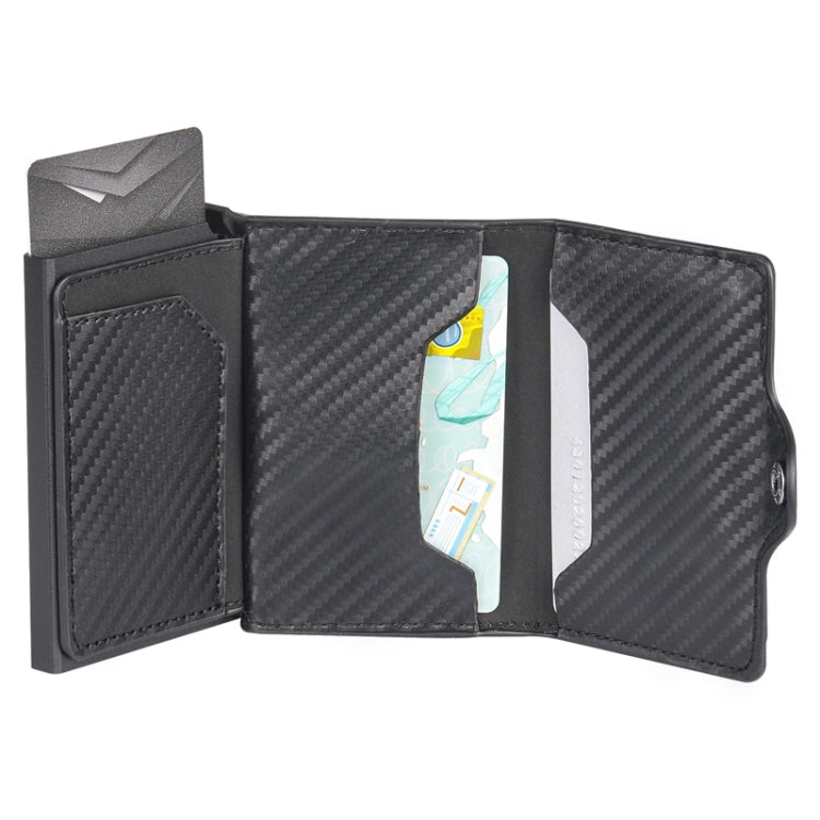 FY2108 Tracker Wallet Metal Card Holder for AirTag, Style:, Crazy Horse (Black)