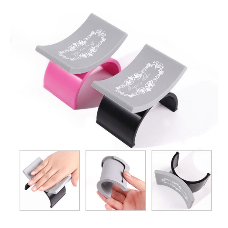 Portable Detachable Nail Art U-shaped Silicone Hand Pillow, Color:, Black, Pink