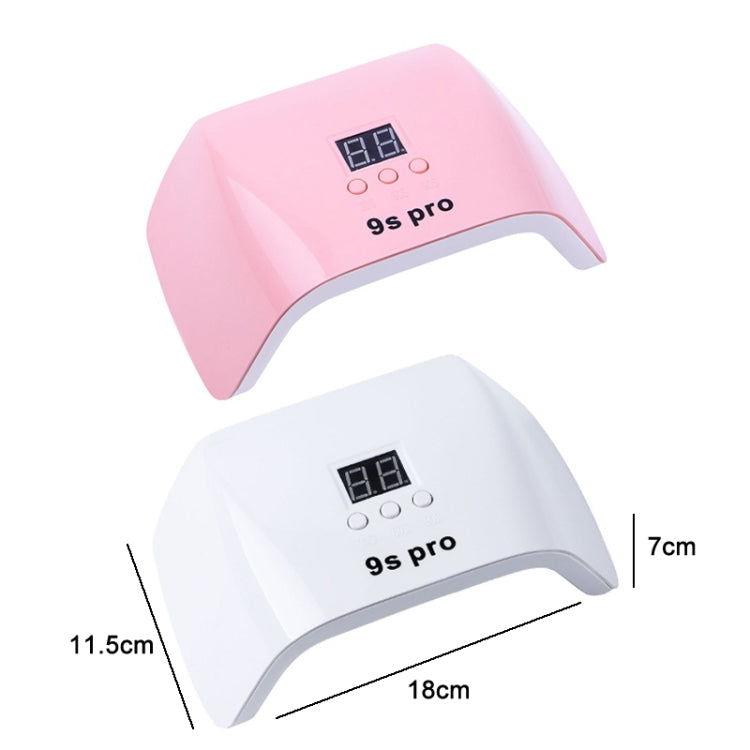 9S Pro 120W Dual Light Source Phototherapy Machine Smart Nail Lamp, Pink, White