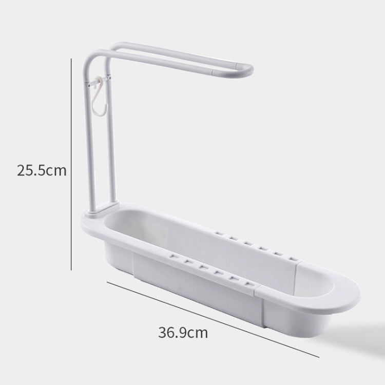 Disassembly With Towel Pole Telescopic Sink Rack, White