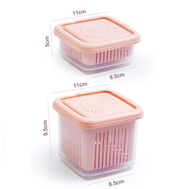 3 PCS Can Be Separated and Drained Fresh Keeping Box, Pink Small, Blue Small, White Small, Pink Large, Blue Large, White Large