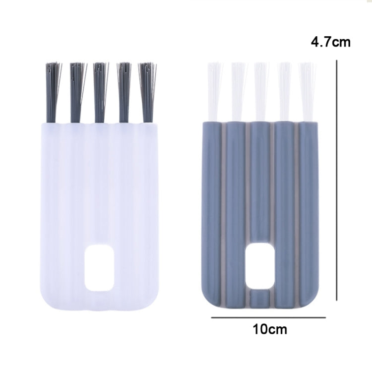 Household Multifunctional Bendable Groove Crevice Cleaning Brush, White, Grey