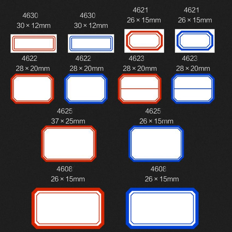 2 Bags Handwritten Self-adhesive Small Label Stickers, 4608 Red 50x28mm, 4608 Blue 50x28mm, 4621 Red 26x15mm, 4621 Blue 26x15mm, 4622 Red 28x20mm, 4622 Blue 28x20mm, 4623 Red 28x20mm, 4623 Blue 28x20mm, 4625 Red 37x25mm, 4625 Blue 37x25mm��������������...
