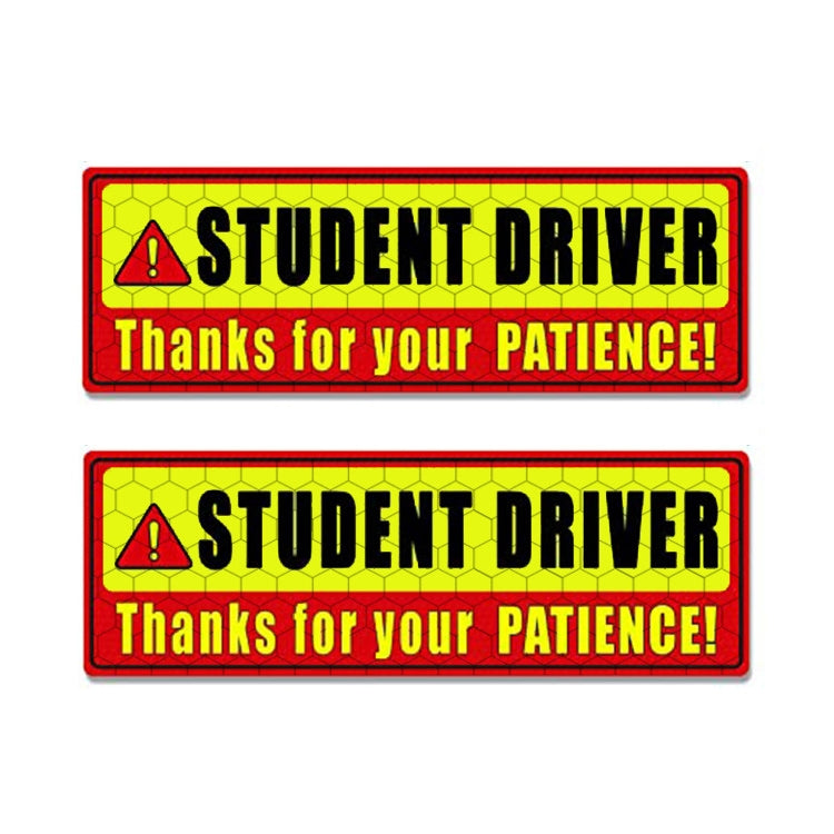 2 PCS STUDENT DRIVER Novice Car Sticker Magnetic Reflective Car