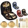 Stainless Steel Portable Cutlery Set Western Steak Knife Fork Spoon Set,Color:, Black and Silver, Black Gold, Black Rose Gold, Blue Silver, Blue Gold, Blue Rose Gold, Red Silver, Red Gold, Red Rose Gold