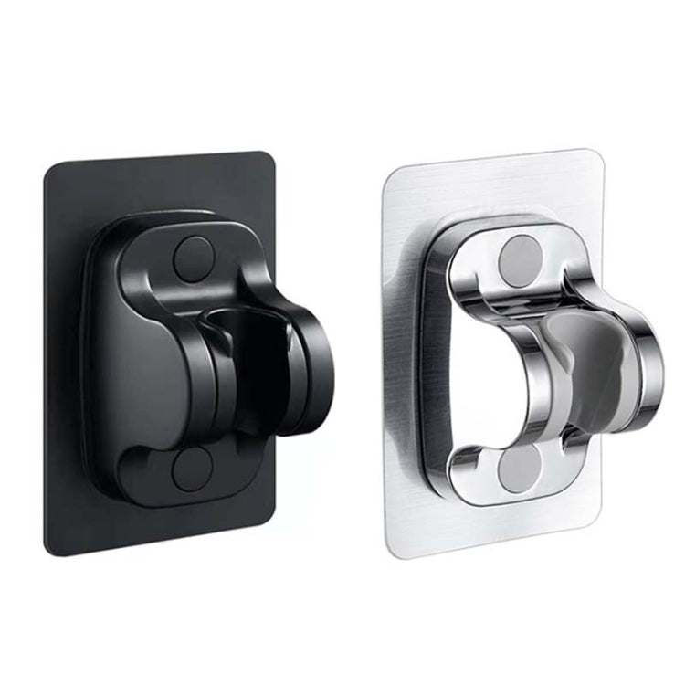 Self-Adhesive Shower arm Head Holder Adjustable Wall Mounted Fixed Base, Silver, Black