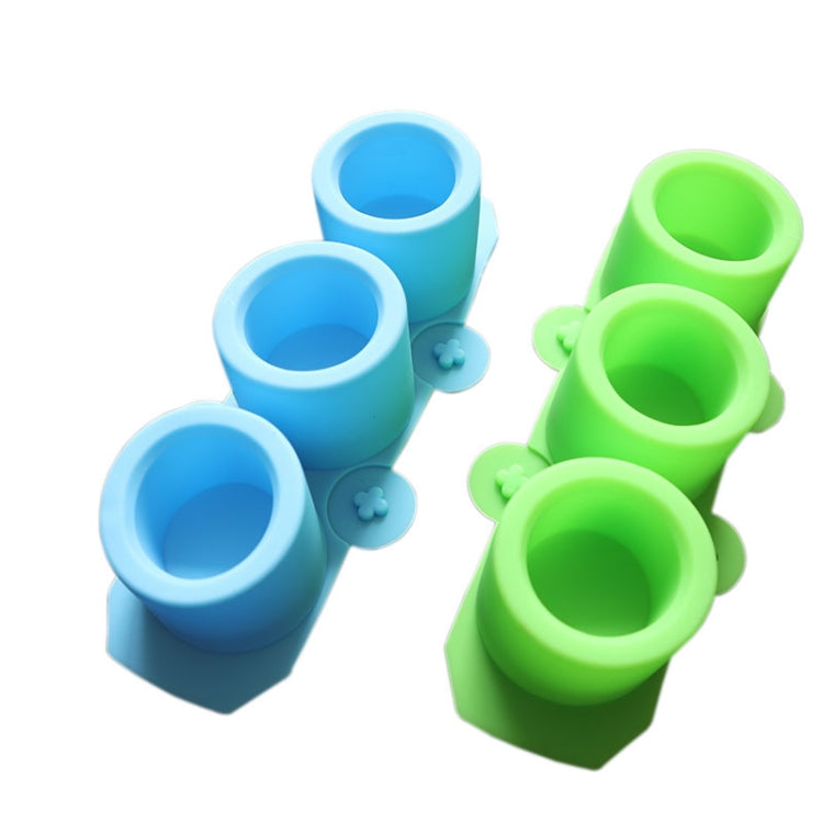 2 PCS 3 Grid Round Ice Cup Ice Tray Silicone Mold Cake Mold, Blue, Green