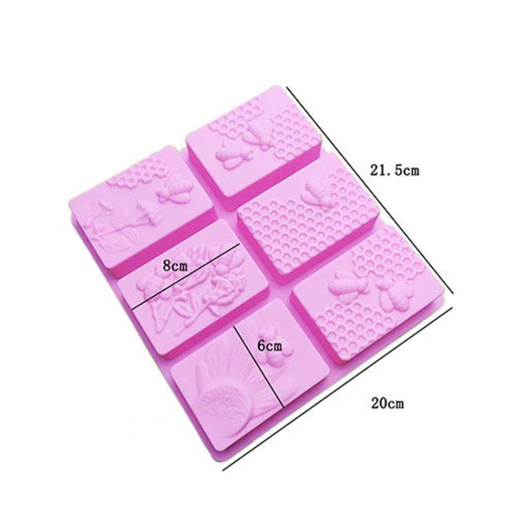 6 Grid  Square Honeycomb Ice Cube Cake Mould Square Handmade Soap Mould, Soap Mould