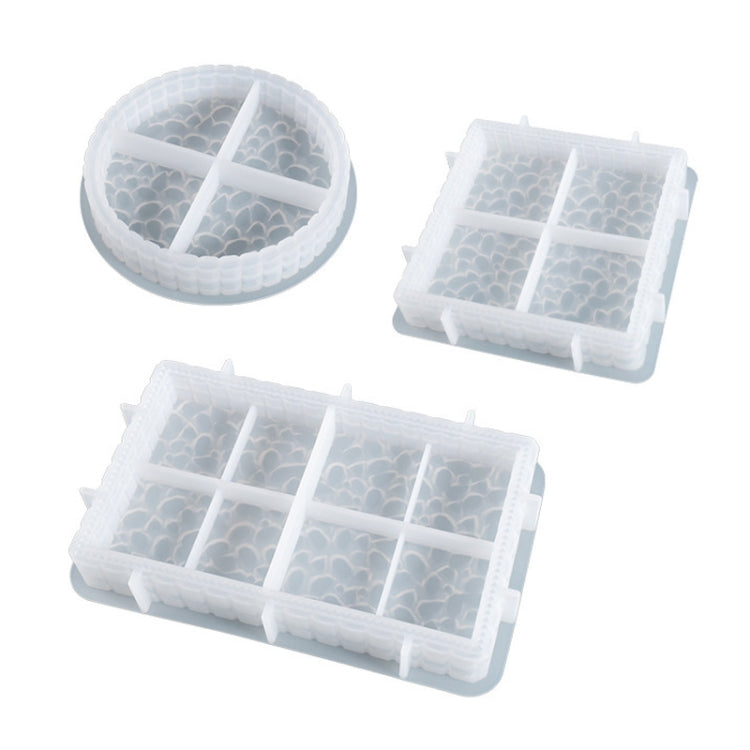 DIY Round and Square Diamond Pattern Storage Tray Silicone Mold, Specification: Rectangular, Round, Square, Rectangular