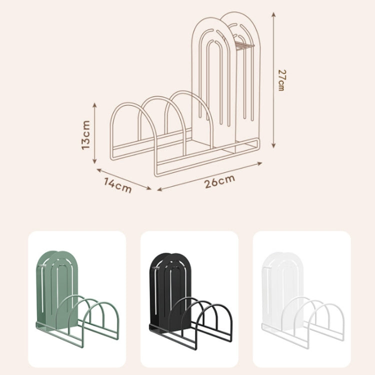 Kitchen Knife Rack Cutting Board Pot Lid Storage Rack, Black, White, Green
