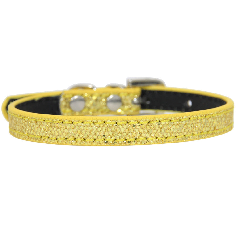 1.0 x 30cm Glitter Diamond Cat Neck Collar Decorative Supplies, Color: No Diamond Golden