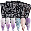 5D Three-dimensional Carved Nail Art Stickers Rose Pattern Embossed Nail Stickers, Stz-5D09, Stz-5D10, Stz-5D11, Stz-5D12, Stz-5D13, Stz-5D14, Stz-5D15, Stz-5D16