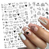 10 PCS Cartoon Heart Letters Comic Character Nail Art Sticker 3D Adhesive Nail Stickers, F106, F636, F637, F638, F639, F640