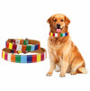 Canvas+PU Colorful Strip Pet Dog Collar, Collar S 1.5 x 30cm, Collar M 2.0 x 40cm, Collar  L 2.5 x 50cm, Collar XL 3.0 x 60cm