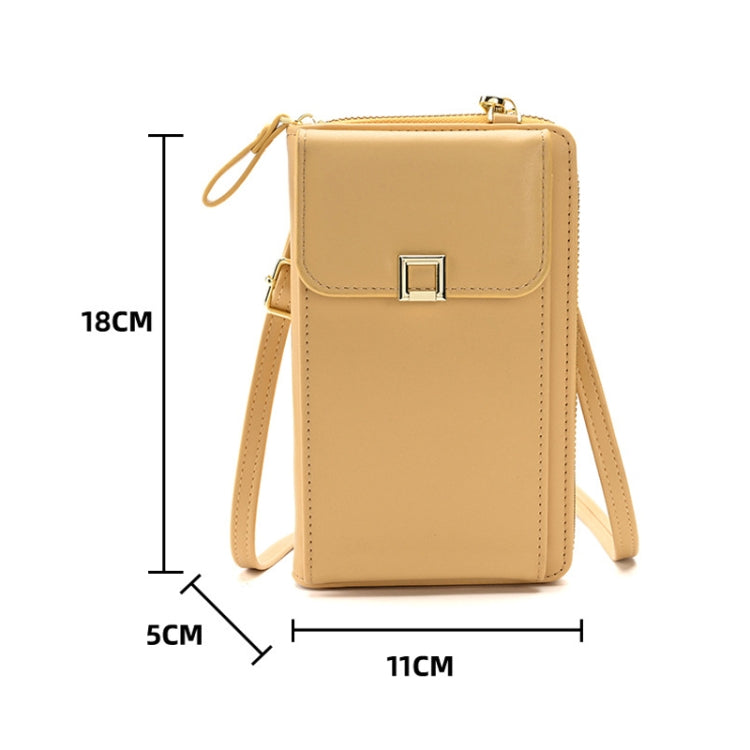Ladies Cross-body Shoulder Bag Long Purse Mobile Phone Bag, Style 2 Black, Style 2 Light Purple, Style 2 Apricot, Style 2 White, Style 2 Yellow