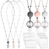 QD-2451 Multifunctional Metal Bead Chain Retractable Pulling Buckle ID Card Holder, Rose Gold, Silver, Black