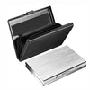 ZT-1563 RFID Anti-theft Aluminum Alloy Multi-compartment Business Card Case Card Holder, Black, Silver