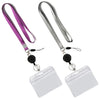 3 PCS TZ-003 Transparent PVC Horizontal ID Card Holder Badge, TZ-003(Purple), TZ-003(Gray)