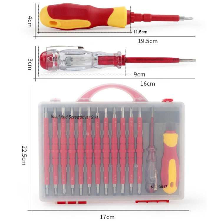 VDE Insulated Handle Electrician Screwdriver Set Home Maintenance Tools, 26 In 1
