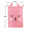 Toy Storage Bag Children Clothing Organizer Cartoon Fabric Storage Bucket, Ears Bear, Eyelash Rabbit)