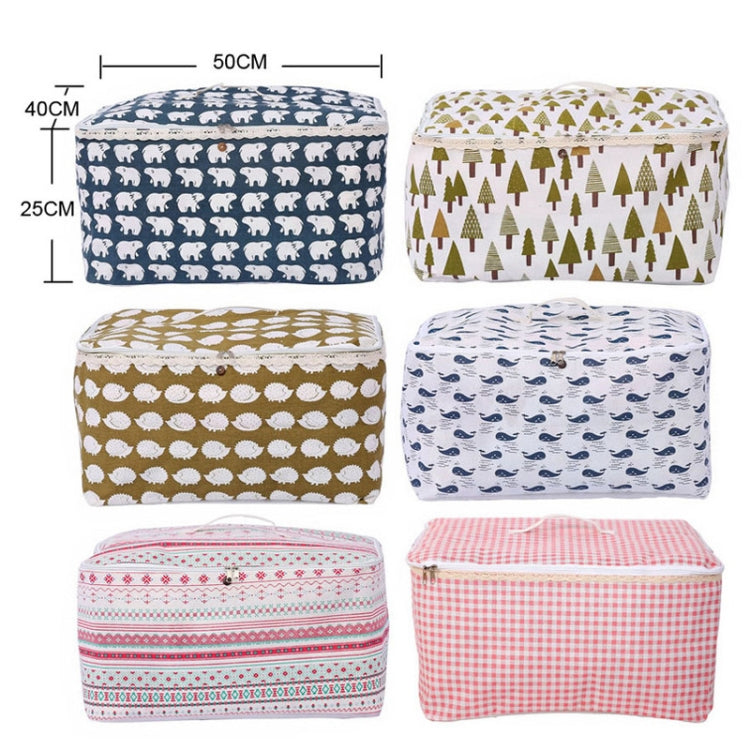 Clothes Organizer Moving Bag Canvas Zipper Quilt Storage Bag, Whale, Hedgehog, Big Tree, Pink Gram, Bohemia