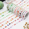 42001 Cartoon Pattern Hand Account Tape Set Diary Handbook DIY Washi Material, 60Rolls/Box 42001