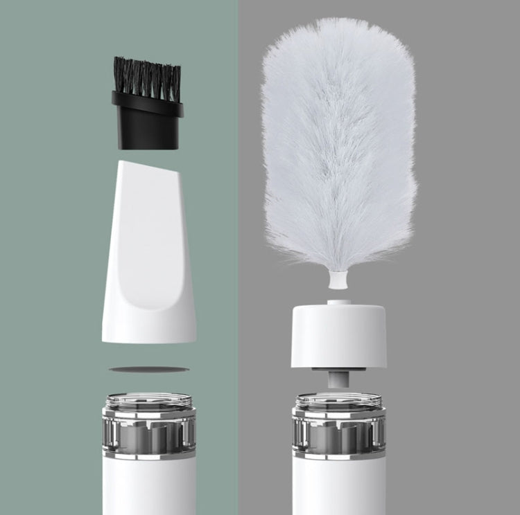 DY701  3 In 1 Electric Feather Duster Handheld Telescopic Dust Clean Brush, 3 In 1 White, 3 In
