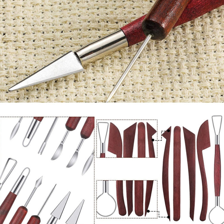 Pottery Wooden Rod Carving Scraper Clay Aid, 11 PCS/Set