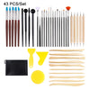 Ceramic Clay Plastic Scraper Nail Silicone Dot Drill Indentation Pen, 43 PCS/Set