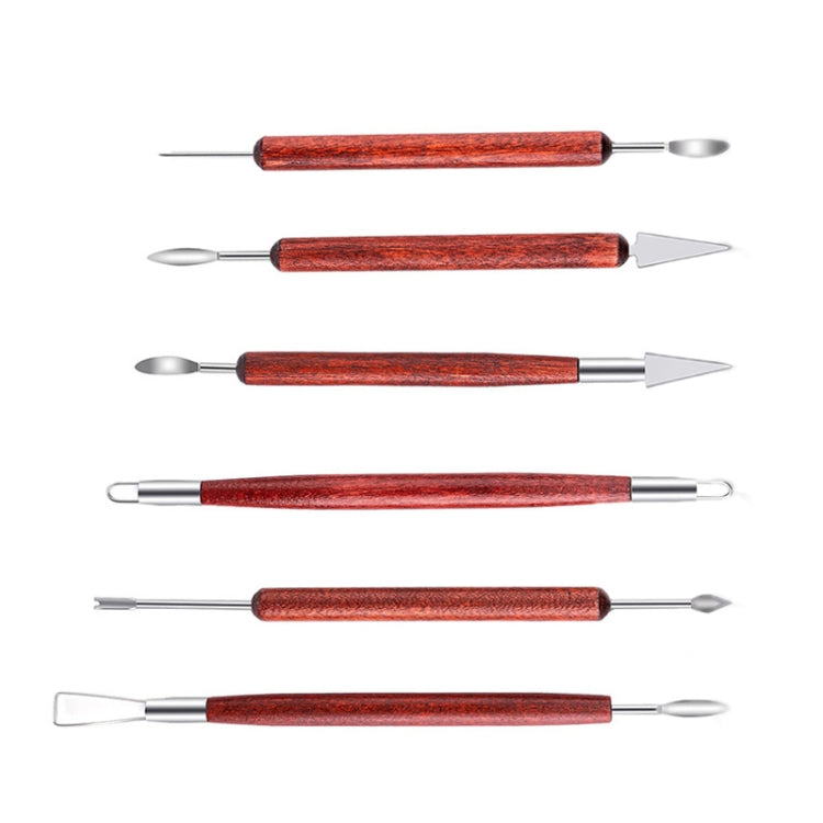 Double-head Radium Silk Knife Ceramic Clay Carving Tool, 6 PCS/Set