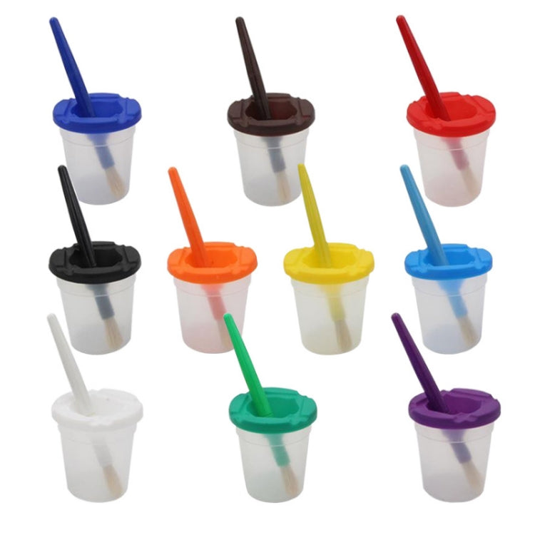 Children Leak-Proof Plastic Brush Washing Cup Palette Painting Brushes, 23 PCS/Set