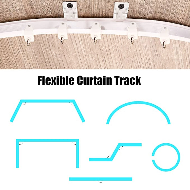 Model Steel Track Set Flexible Silent Slide Track Track with Hooks, Size:, 1m, 2m, 3m, 4m