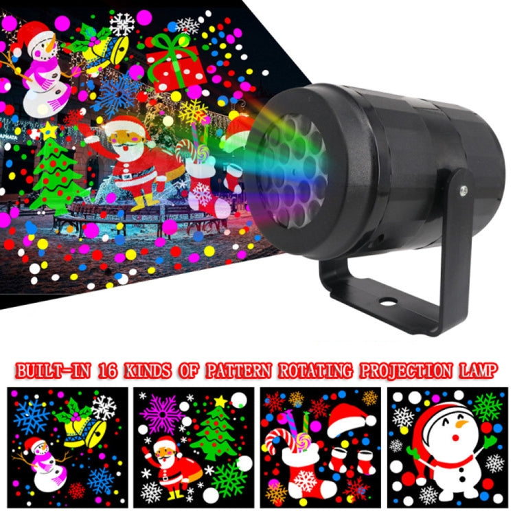 4W LED Snowflake Christmas Decoration Projector Light with 16 Patterns, EU Plug, US Plug, UK Plug, AU Plug, USB 5V